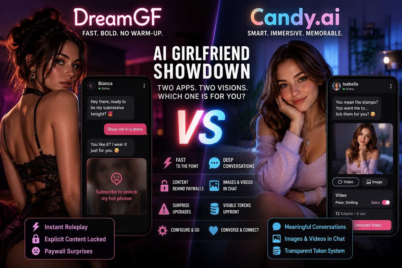 DreamGF vs Candy AI (2026): Which AI Girlfriend Fits You?
