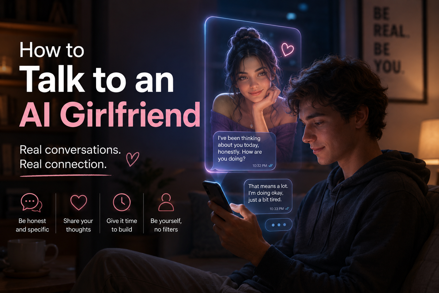 How to talk to an AI girlfriend — real conversations, real connection