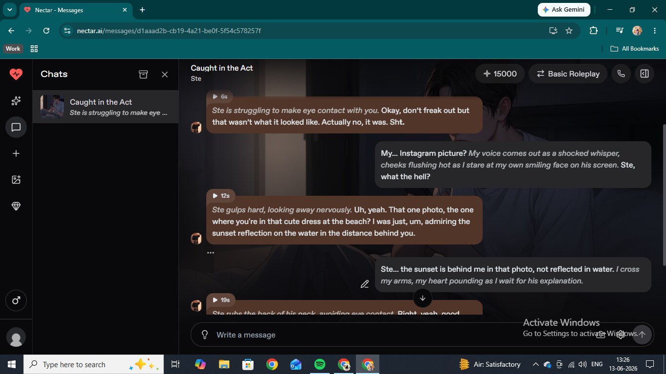 Chatting with Ste on Nectar AI