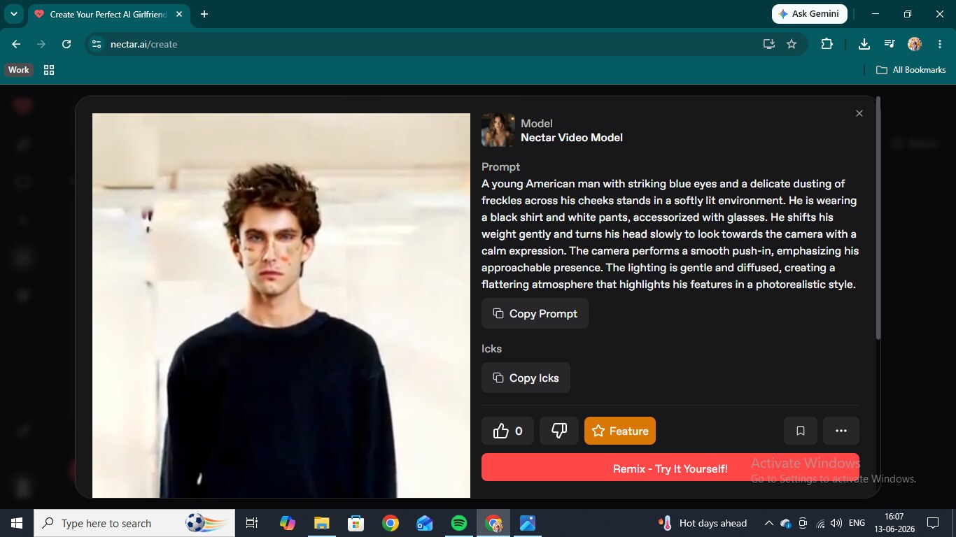 Nectar Video Model output on Nectar AI
