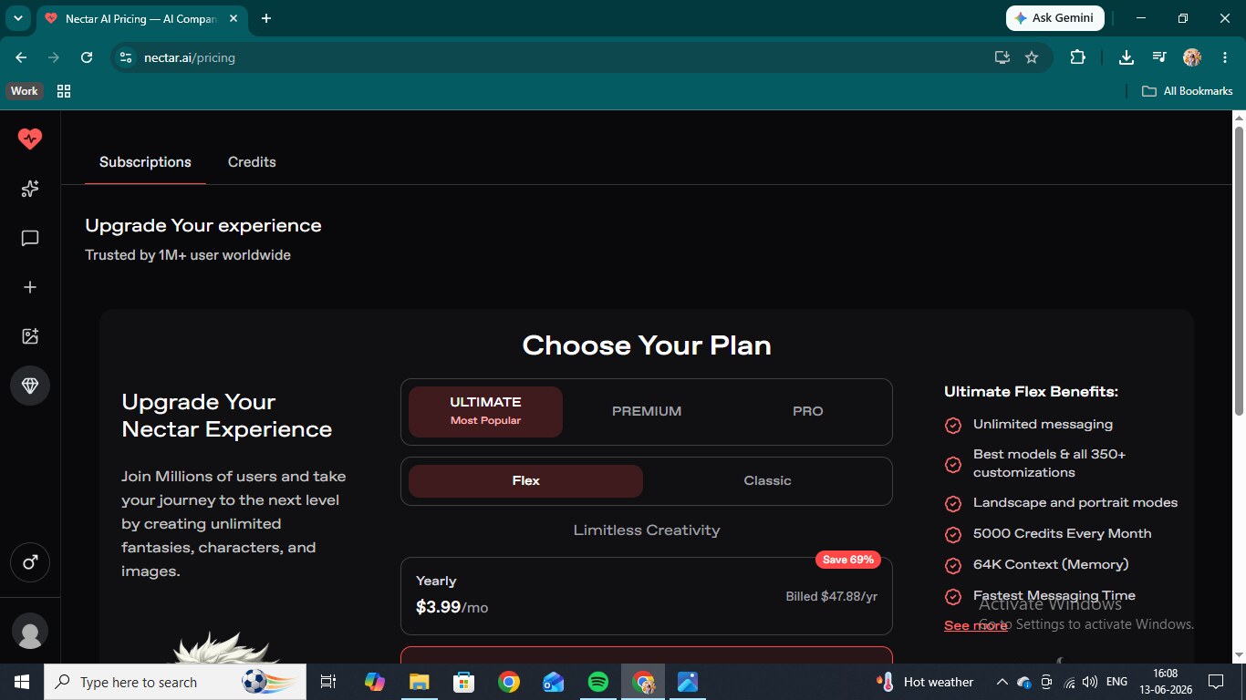 Nectar AI pricing page