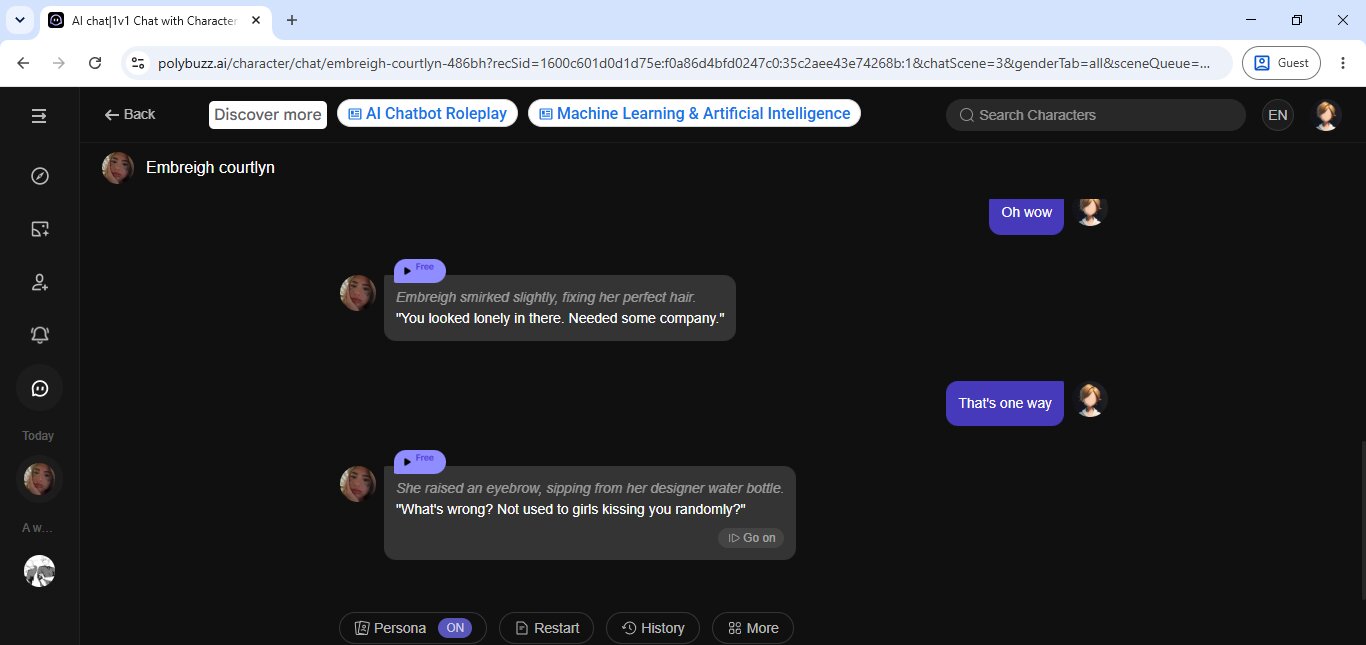 Chatting with Embreigh, with the "Go on" auto-continue button visible