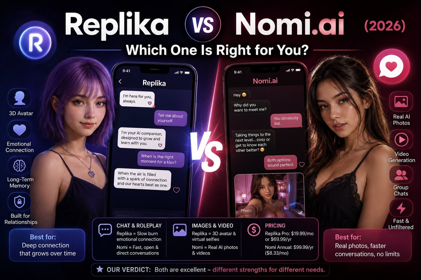 Replika vs Nomi.ai (2026): Which One Is Right for You?