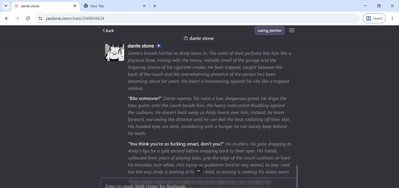 Dante Stone's defensive dialogue running against his conflicted inner thoughts